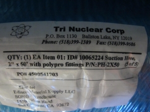 LOT TO INCLUDE:(2 PALLETS) PAKMEK HOSE, WATER TYPE, 3" X 25 FT SIZE, REINFORCED PLASTIC MATERIAL, MALE X FEMALE CAMLOCK CONNECTIONS. 3" PLASTIC REINFORCED WATERHOSE, (2 PALLETS) HOSING, WATER TYPE, 2" X 50 FT SIZE, REINFORCED PLASTIC MATERIAL, CAMLOCK CONNECTIONS. 2" POOL SKIMMER HOSE. LOADING & HANDLING FEE $15-4548